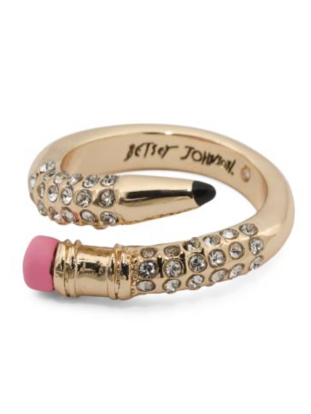 ‼️❌FINAL PRICE DROP❌‼️Betsey Johnson Gold Pave Pencil Wrap Ring NEW!